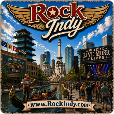 Rock Indy — coaster logo